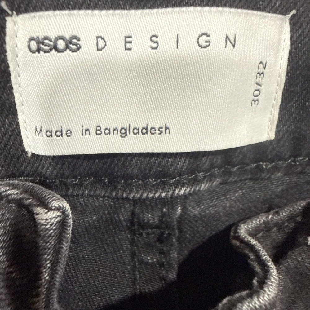 ASOS DESIGN High Waisted Straight Leg Jeans Black Denim Women's 30/32 READ - Picture 3 of 10